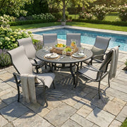 Coastline 7 Piece Graphite Round Dining Group - The Great Escape
