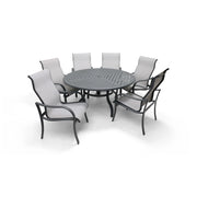 Coastline 7 Piece Graphite Round Dining Group - The Great Escape