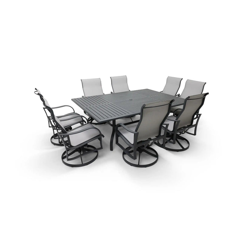 Coastline 9 Piece Graphite Dining Group - The Great Escape