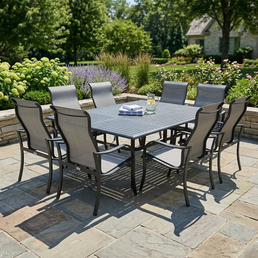 Coastline 9 Piece Graphite Dining Group - The Great Escape