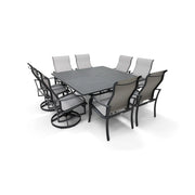 Coastline 9 Piece Graphite Square Dining Group - The Great Escape