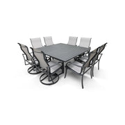 Coastline 9 Piece Graphite Square Dining Group - The Great Escape