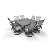 Coastline 9 Piece Graphite Square Dining Group - The Great Escape