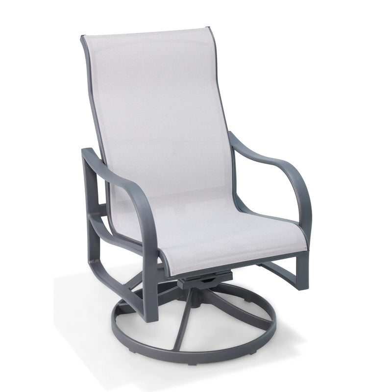 Coastline Graphite High Back Sling Swivel Rocker - The Great Escape