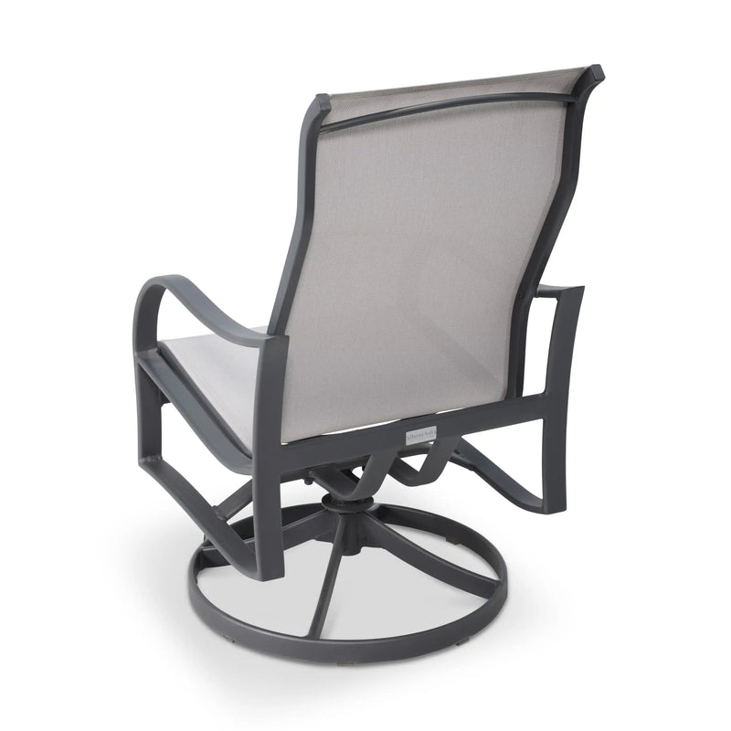 Coastline Graphite High Back Sling Swivel Rocker - The Great Escape