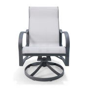 Coastline Graphite High Back Sling Swivel Rocker - The Great Escape
