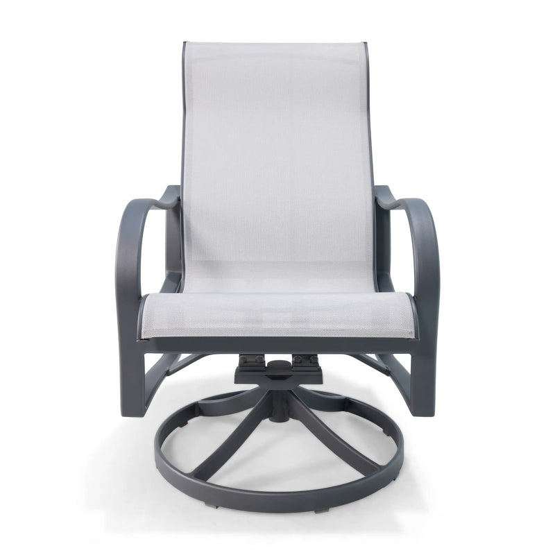 Coastline Graphite High Back Sling Swivel Rocker - The Great Escape