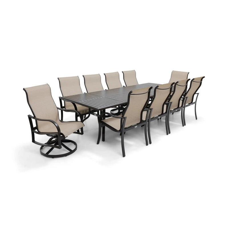 Coastline 11 Piece Scoria Dining Group W/ 44"x112" Rect. Table - The Great Escape