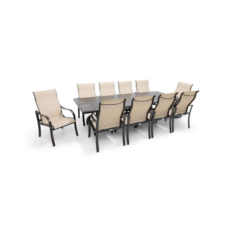 Coastline 11 Piece Scoria Dining Group W/ 44"x112" Rect. Table - The Great Escape