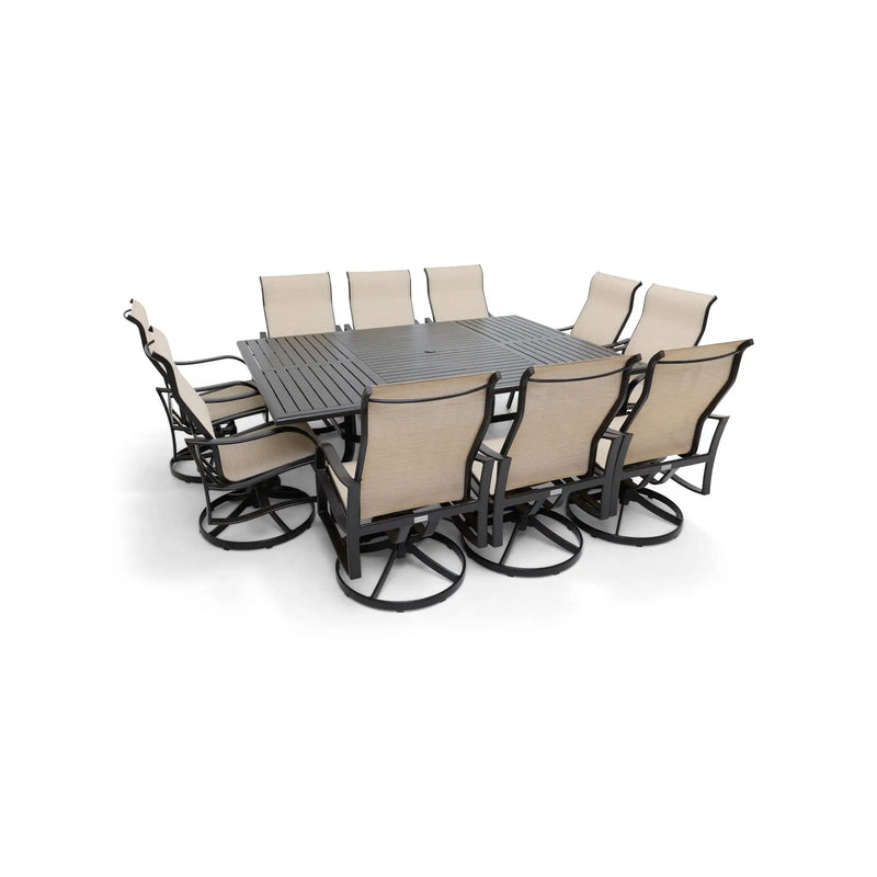 Coastline 11 Piece Scoria Dining Group W/ 60"x84" Rect. Table - The Great Escape