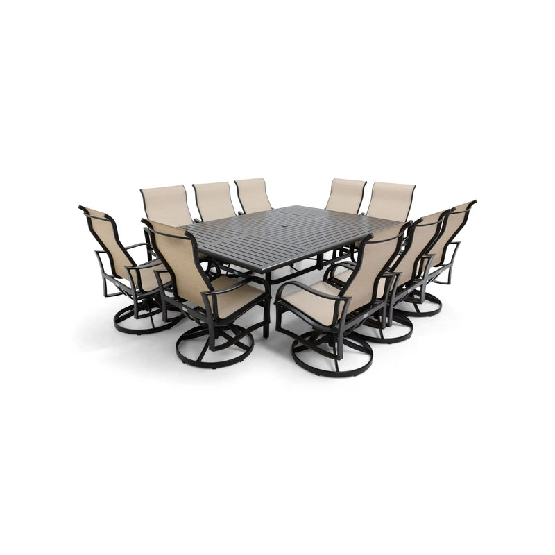 Coastline 11 Piece Scoria Dining Group W/ 60"x84" Rect. Table - The Great Escape