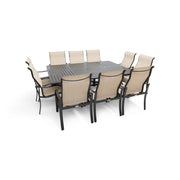 Coastline 11 Piece Scoria Dining Group W/ 60"x84" Rect. Table - The Great Escape