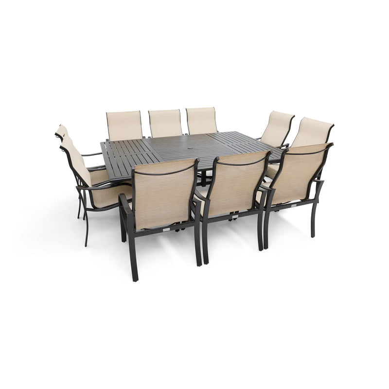 Coastline 11 Piece Scoria Dining Group W/ 60"x84" Rect. Table - The Great Escape