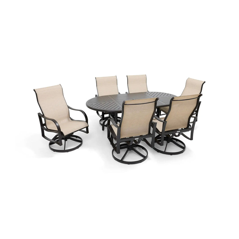 Coastline 7 Piece Scoria Oval Dining Group - The Great Escape