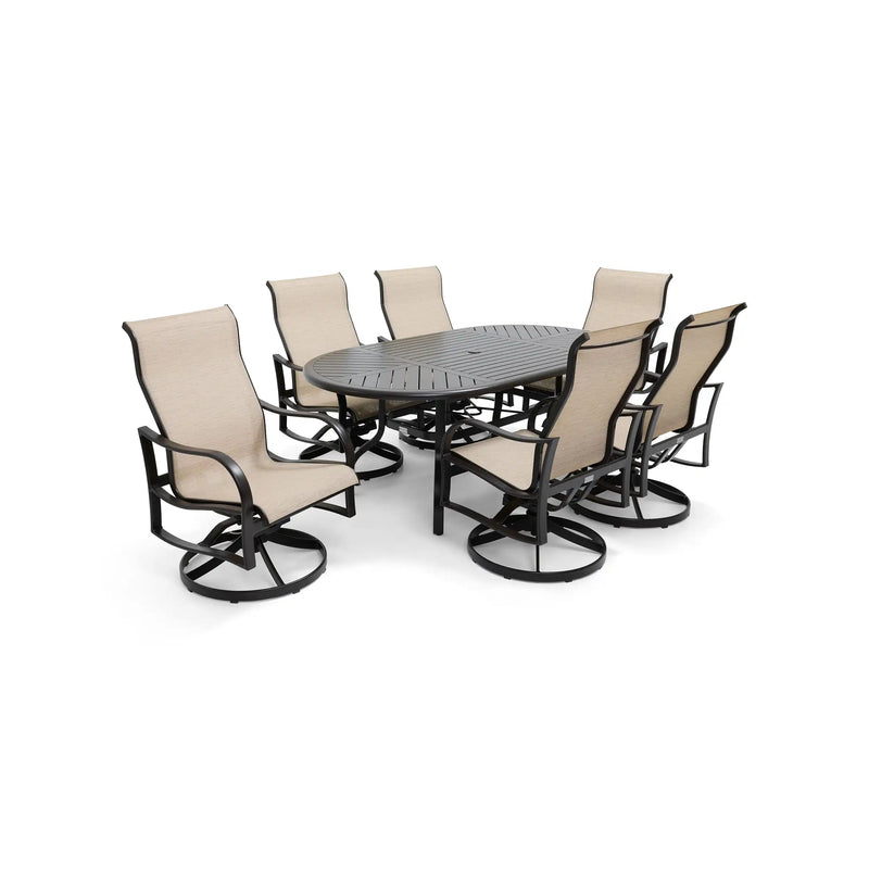 Coastline 7 Piece Scoria Oval Dining Group - The Great Escape