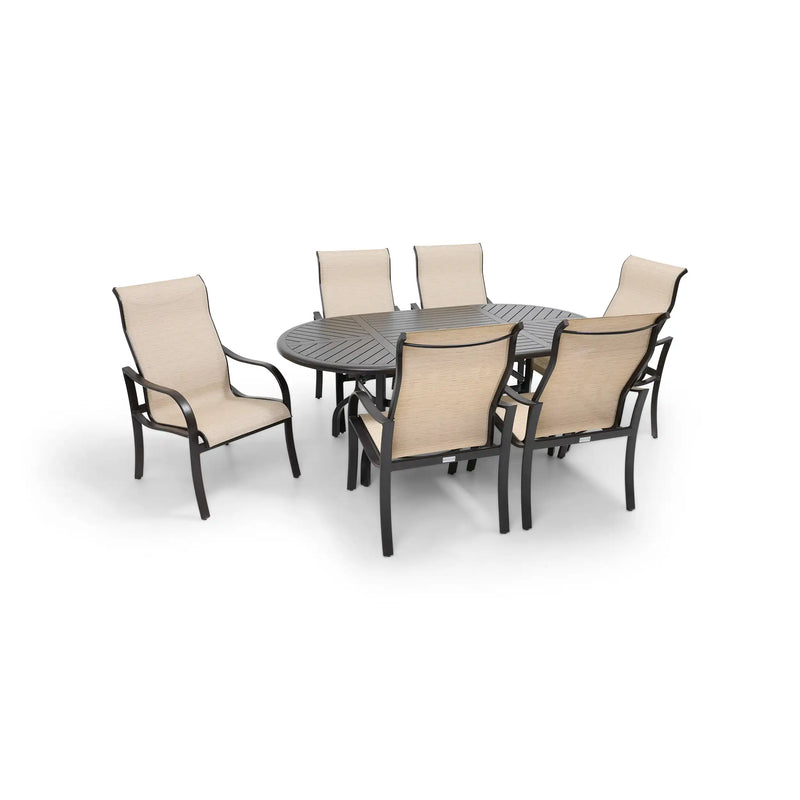 Coastline 7 Piece Scoria Oval Dining Group - The Great Escape