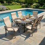 Coastline 7 Piece Scoria Oval Dining Group - The Great Escape