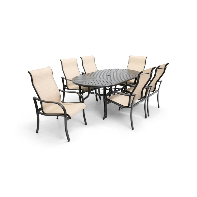 Coastline 7 Piece Scoria Oval Dining Group - The Great Escape