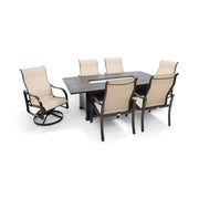 Coastline 7 Piece Scoria Firepit Dining Group - The Great Escape