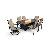 Coastline 7 Piece Scoria Firepit Dining Group - The Great Escape