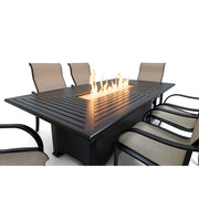 Coastline 7 Piece Scoria Firepit Dining Group - The Great Escape