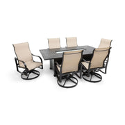 Coastline 7 Piece Scoria Firepit Dining Group - The Great Escape