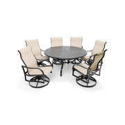 Coastline 7 Piece Scoria Round Dining Group - The Great Escape