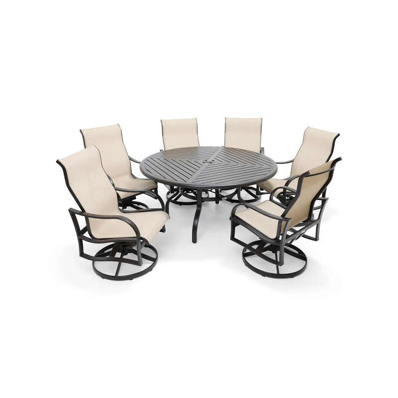 Coastline 7 Piece Scoria Round Dining Group - The Great Escape