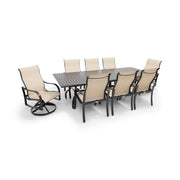 Coastline 9 Piece Scoria Dining Group W/ 44"x112" Rect. Table - The Great Escape