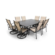 Coastline 9 Piece Scoria Dining Group W/ 60"x84" Rect. Table - The Great Escape