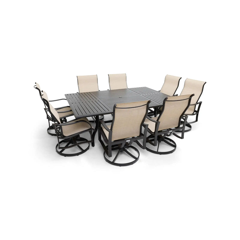 Coastline 9 Piece Scoria Dining Group W/ 60"x84" Rect. Table - The Great Escape