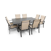 Coastline 9 Piece Scoria Dining Group W/ 60"x84" Rect. Table - The Great Escape