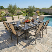 Coastline 9 Piece Scoria Dining Group W/ 60"x84" Rect. Table - The Great Escape