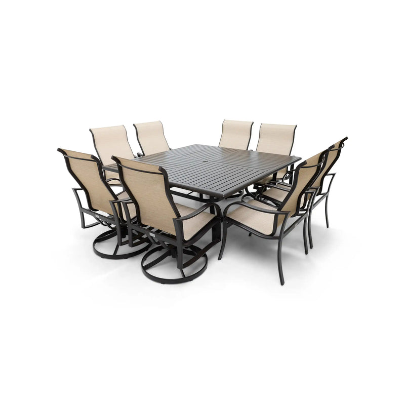 Coastline 9 Piece Scoria Square Dining Group - The Great Escape