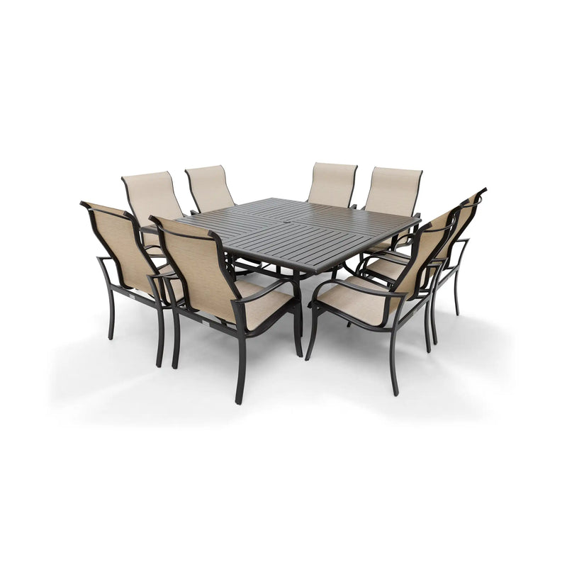 Coastline 9 Piece Scoria Square Dining Group - The Great Escape