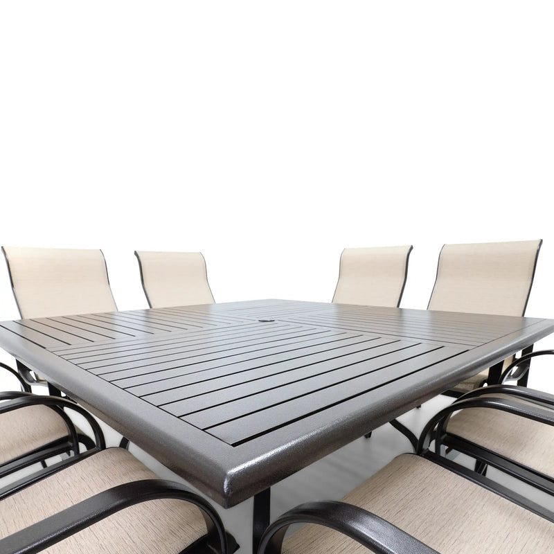 Coastline 9 Piece Scoria Square Dining Group - The Great Escape