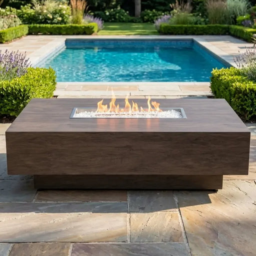 36"x58" Fossil Twig Fire Table W/ Lid - The Great Escape