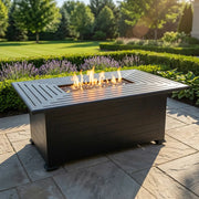 36"x58" Farnham Black Fire Table W/ Lid - The Great Escape