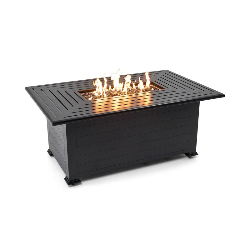 36"x58" Farnham Black Fire Table W/ Lid - The Great Escape