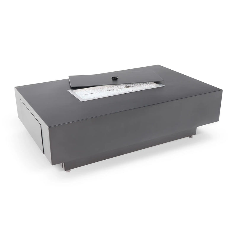 36"x58" Black Modern Fire Table W/ Lid - The Great Escape