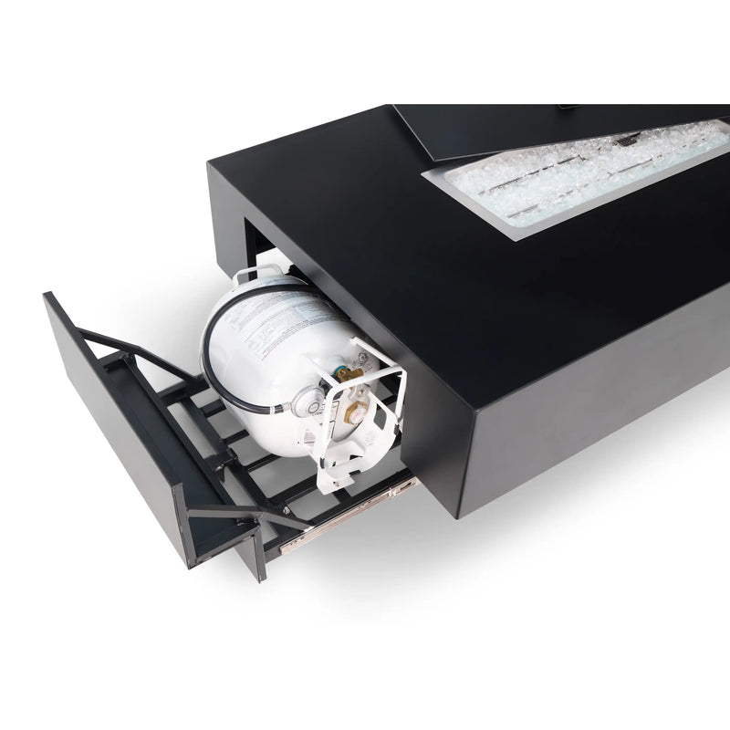 36"x58" Black Modern Fire Table W/ Lid - The Great Escape