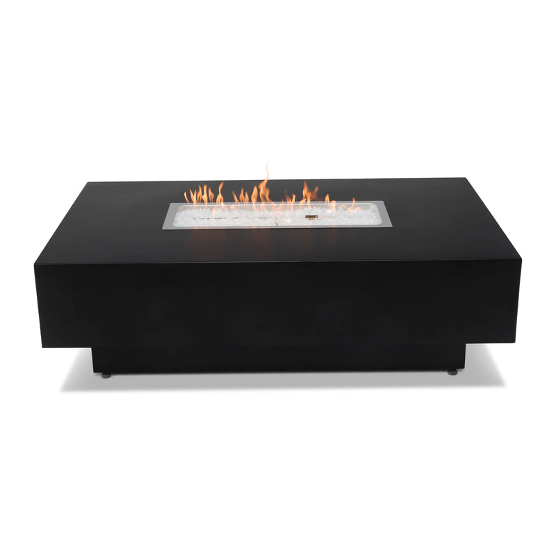 36"x58" Black Modern Fire Table W/ Lid - The Great Escape