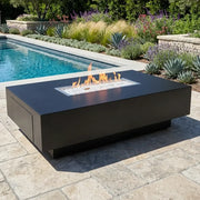 36"x58" Black Modern Fire Table W/ Lid - The Great Escape