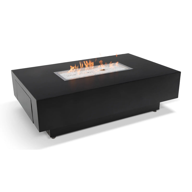 36"x58" Black Modern Fire Table W/ Lid - The Great Escape