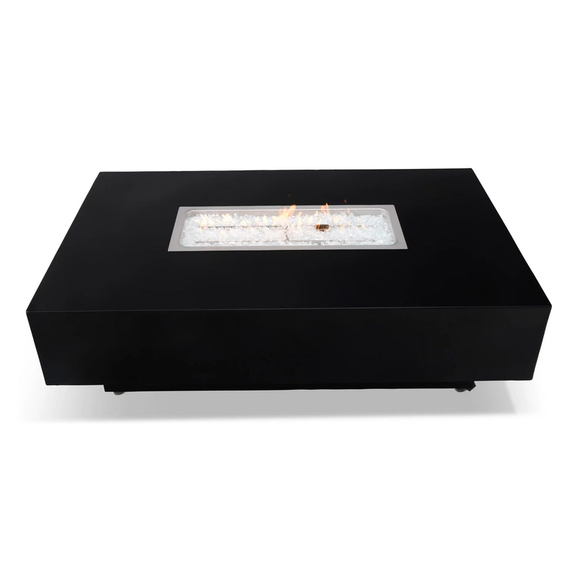 36"x58" Black Modern Fire Table W/ Lid - The Great Escape