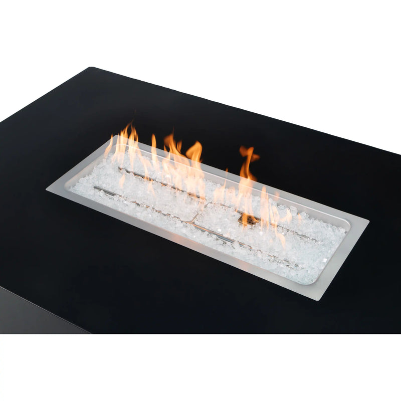 36"x58" Black Modern Fire Table W/ Lid - The Great Escape