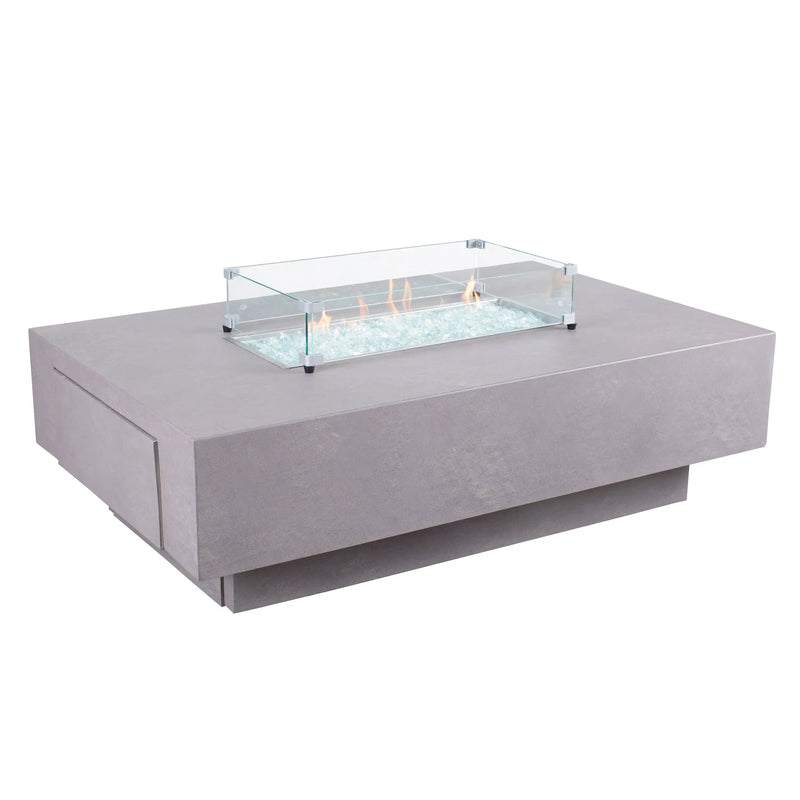 36"x58" Faux Concrete Fire Table W/ Lid - The Great Escape