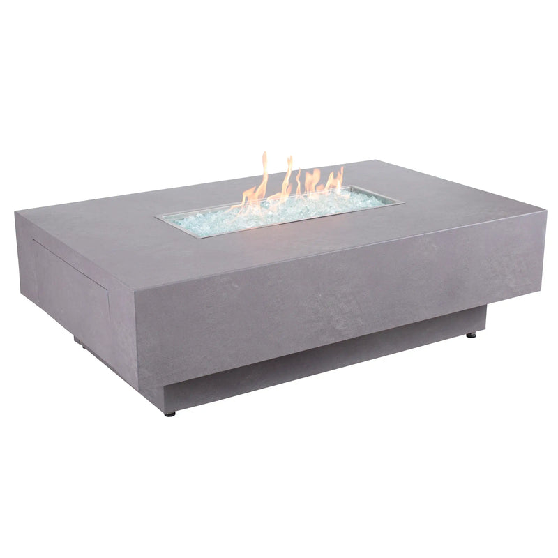 36"x58" Faux Concrete Fire Table W/ Lid - The Great Escape