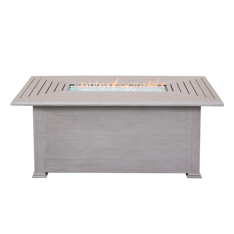 36" X 58" Farnham Driftwood Fire Table W/ Lid - The Great Escape