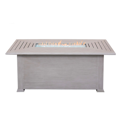 36" X 58" Farnham Driftwood Fire Table W/ Lid - The Great Escape